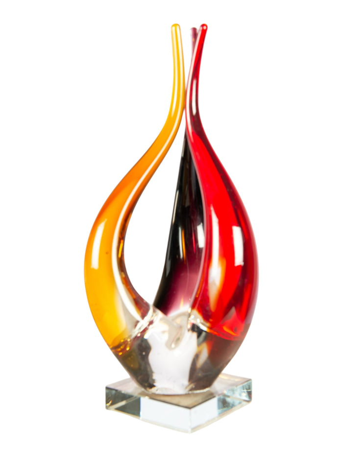 Phoenix Flame Handcrafted Art Glass Sculpture