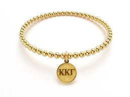 Pi Phi Sorority Gold Plated Greek Beaded Bracelet