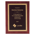 Rosewood Piano Finish Plaque w/Gold Border Black Brass Plate