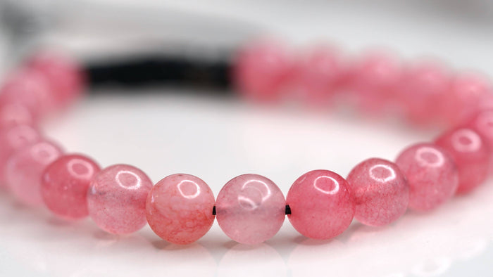 Pink Opal Natural Stone Bracelet | Handmade from Nepal - Lucky Thanka