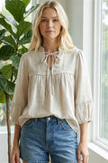 Pinstriped Linen Top FINAL SALE