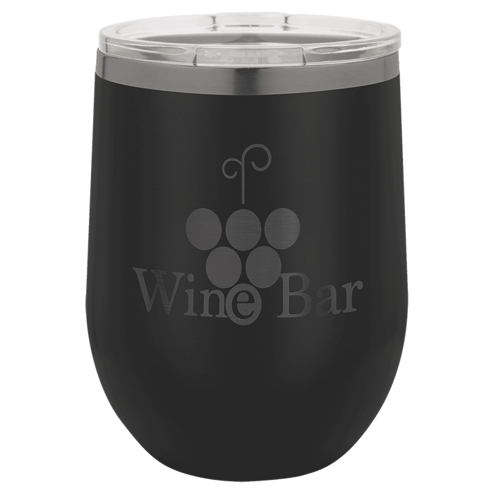 PC 12 oz. Black/Ghost Black ION-Plated Stemless Wine Tumbler