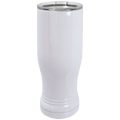 White Sublimatable 14 oz. Polar Camel Pilsner with Clear Lid