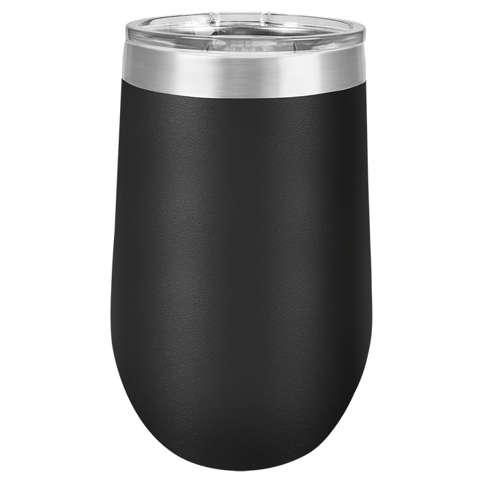 PC 16 oz. Black Vacuum Insulated Stemless Tumbler w/ Lid