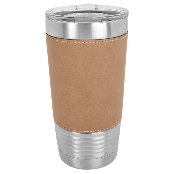Polar Camel 20 oz. Light Brown Laserable Leatherette Tumbler