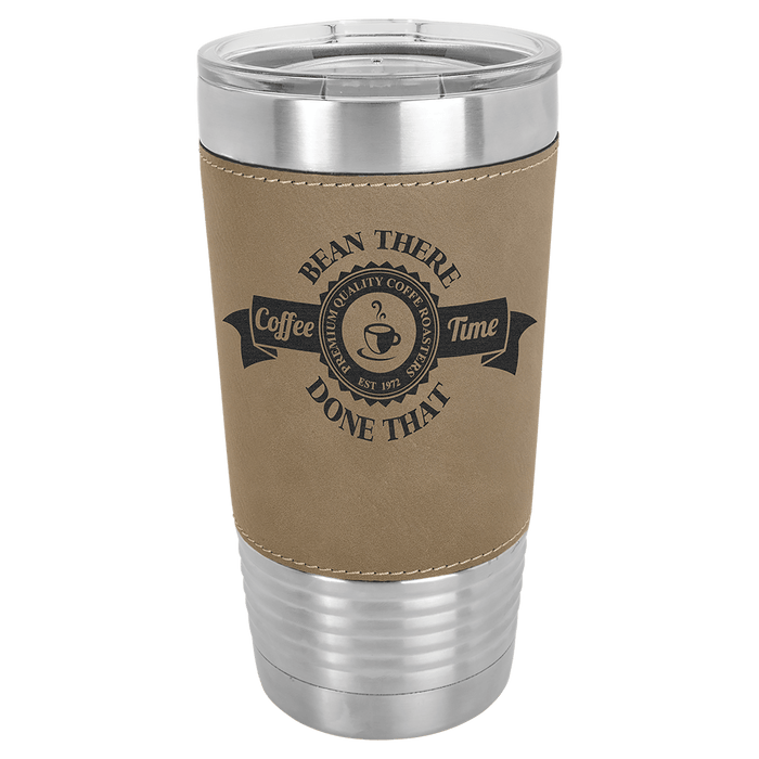 Polar Camel 20 oz. Light Brown Laserable Leatherette Tumbler