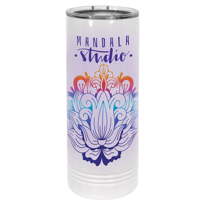 Polar Camel 22 oz. White Skinny Tumbler w/ Slider Lid