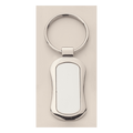 Polished Silver Key Ring w/Matte Silver Engravable Insert