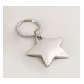 1.875" x 3" Polished Silver Star Key Ring