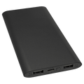 Black Power Bank & Wireless Anodized Charger w/USB-C Cord