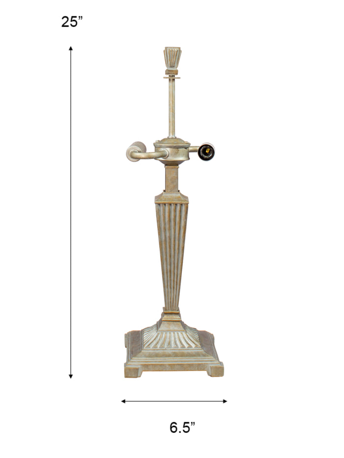 Premiere 25" Tall Antique Golden Silver Finish Metal Base