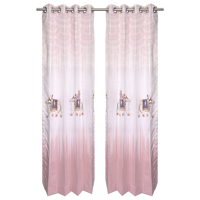 Premium Printed Fabric Curtain -  Majestic Elephants