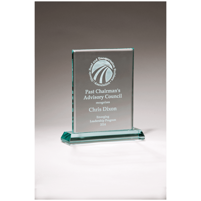 6" x 7" Premium Series Jade Glass Award