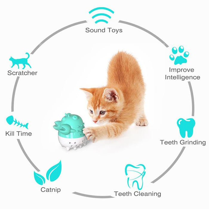 Puffer Cat Toothbrush and Catnip Toy