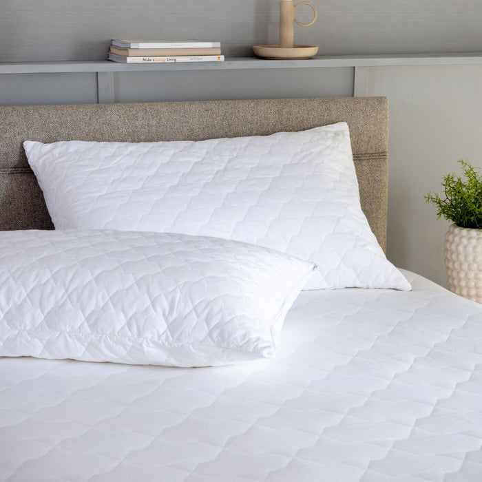 Quilted Cotton Mattress & Pillow Protector Bundles - breathable, close-up detail 1 | Soak and Sleep