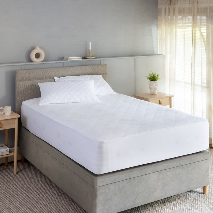 Quilted Cotton Mattress & Pillow Protector Bundles - breathable, close-up detail 2 | Soak and Sleep