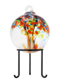 Rainbow Tree of Life 6  Inch Royal Hand Blown Decorative Glass Ornament with Stand