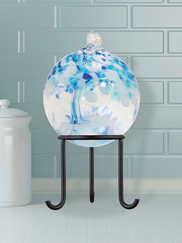 Rainbow Tree of Life Aqua 3 Inch Hand Blown Decorative Glass Ornament
