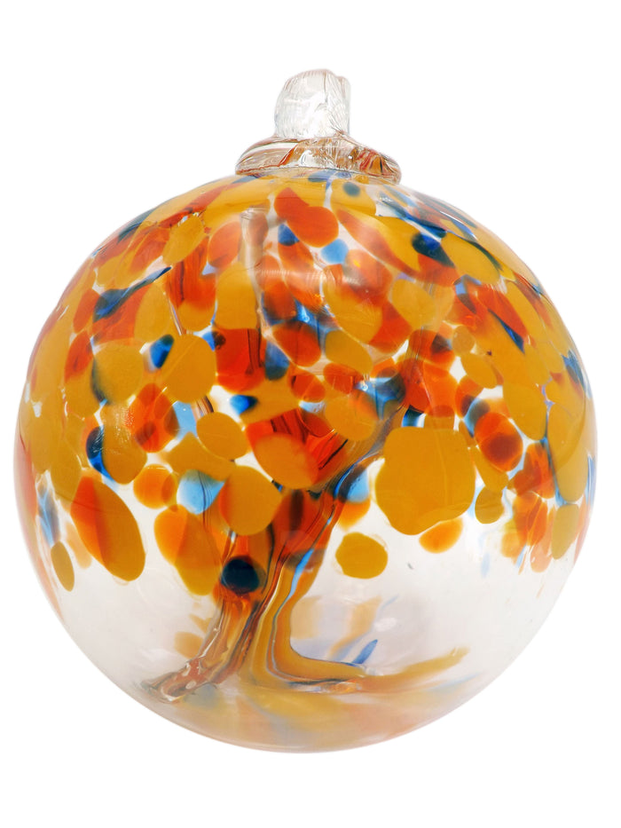 Rainbow Tree of Life Aura 6 Inch Hand Blown Decorative Glass Ornament