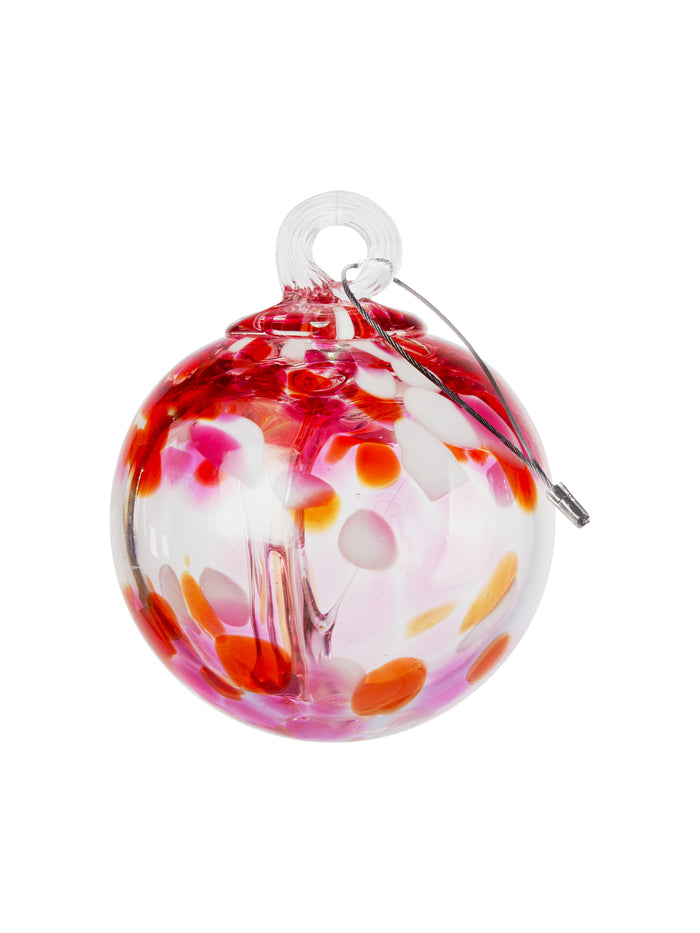 Rainbow Tree of Life Golden Pink 4 Inch Hand Blown Decorative Glass Ornament