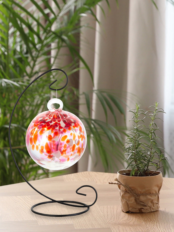 Rainbow Tree of Life Golden Pink 4 Inch Hand Blown Decorative Glass Ornament