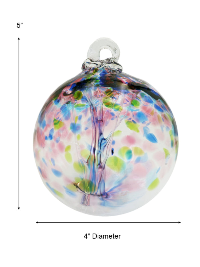 Rainbow Tree of Life Hope 4 Inch Hand Blown Decorative Glass Ornament