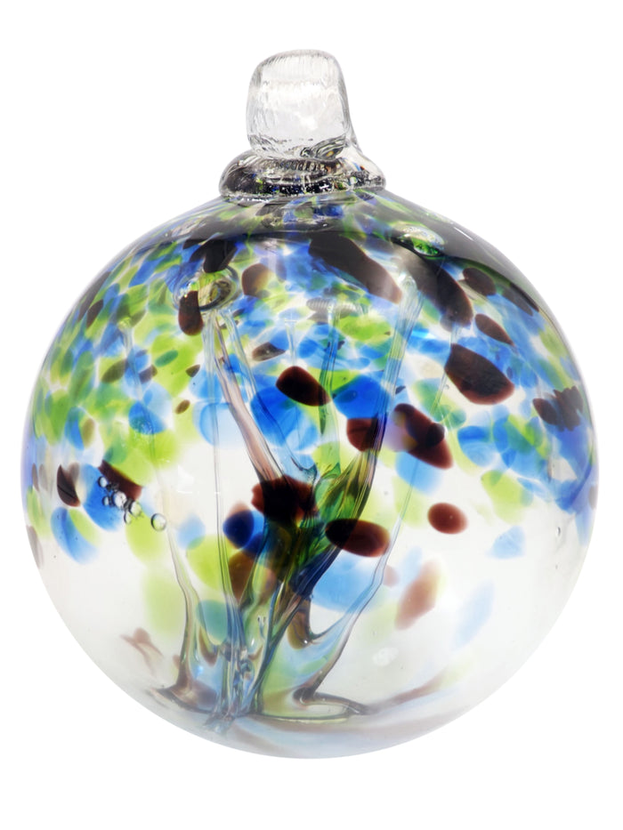 Rainbow Tree of Life Mystic 6 Inch Hand Blown Decorative Glass Ornament
