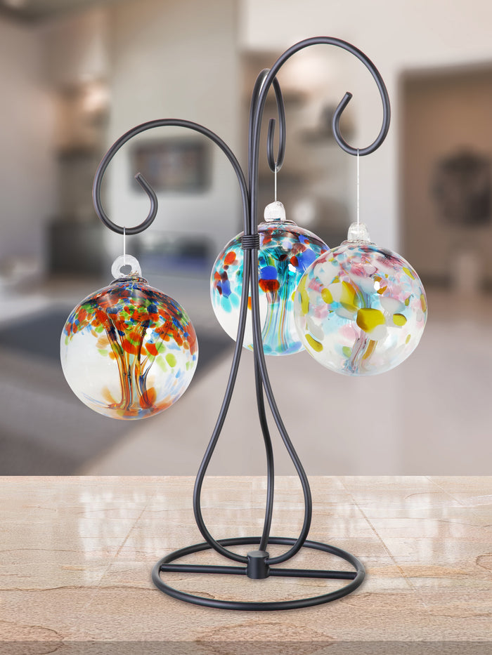 Rainbow Tree of Life Royal 4 Inch Hand Blown Decorative Glass Ornament
