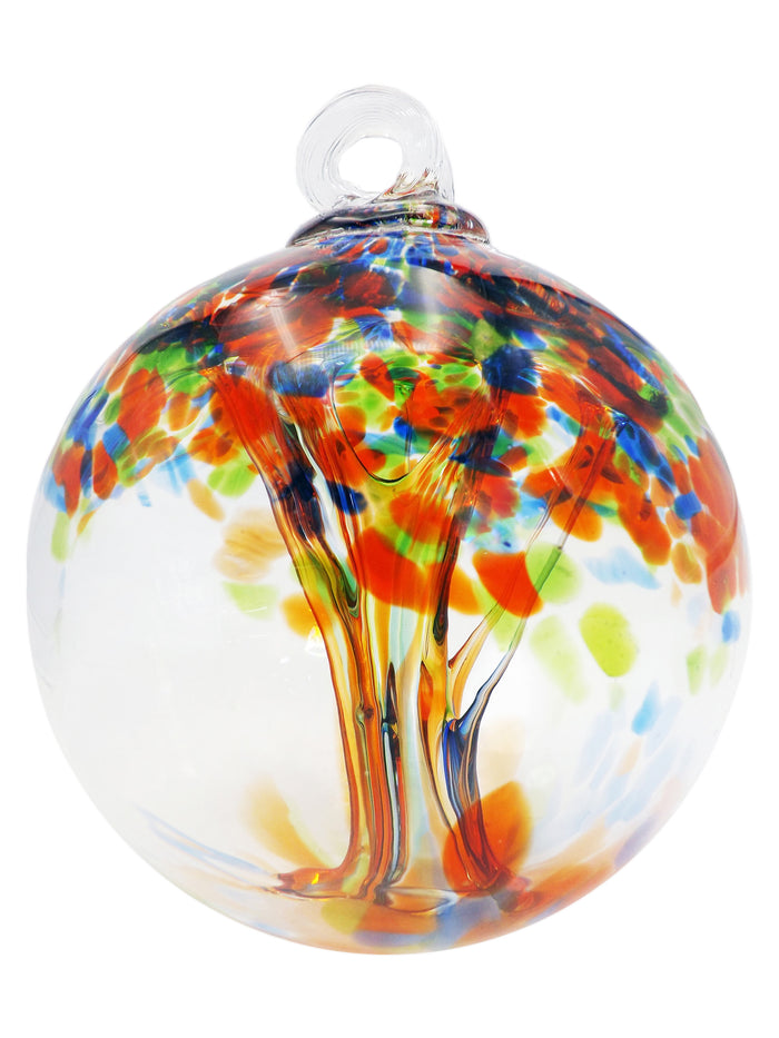 Rainbow Tree of Life Royal 6 Inch Hand Blown Decorative Glass Ornament