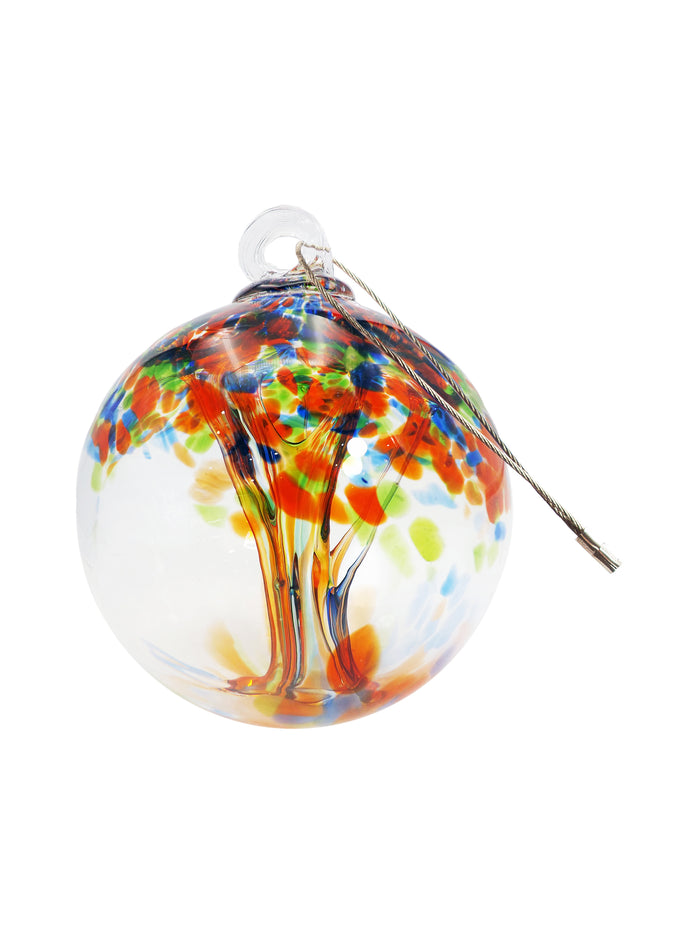 Rainbow Tree of Life Royal 6 Inch Hand Blown Decorative Glass Ornament