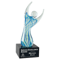 Raised Arms Art Glass with Base - AGAR10