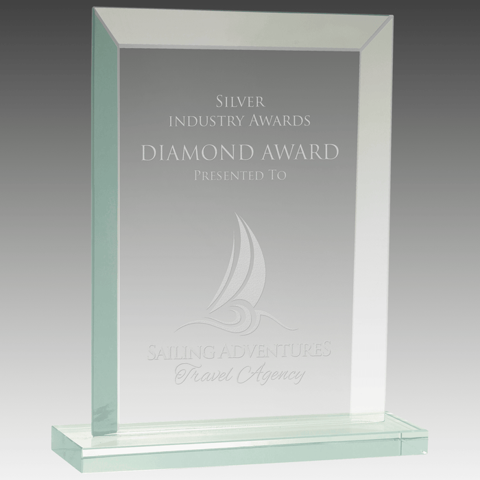7.75" Rectangle Jade Glass Award