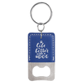 Rectangle Leatherette Bottle Opener Keychain - KCL11