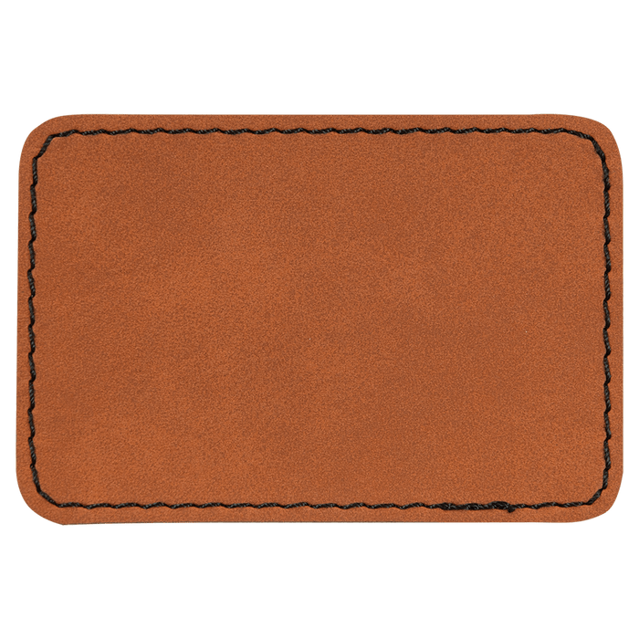 3" x 2" Rectangle Rawhide Leatherette Patch with Adhesive
