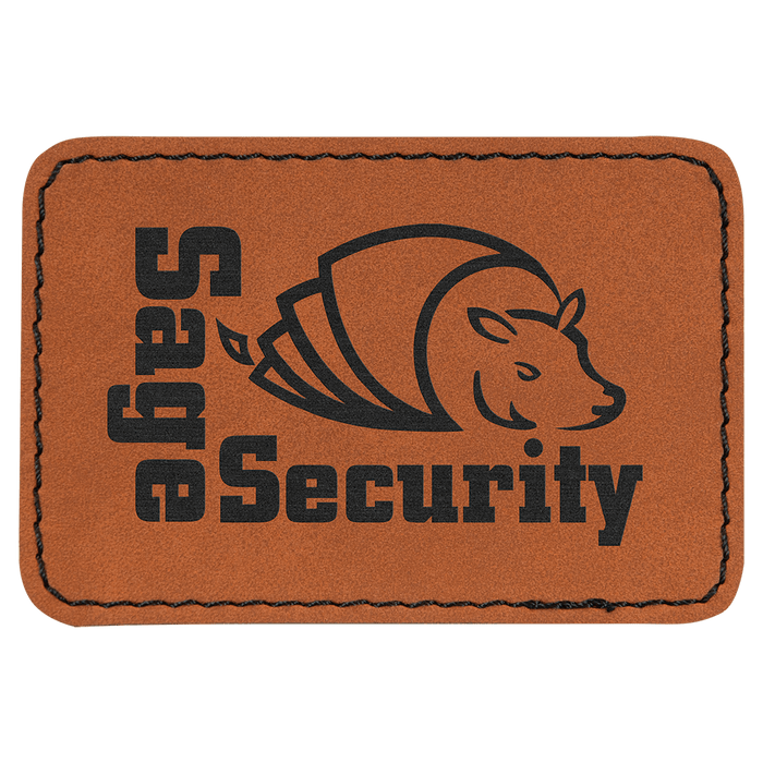 3" x 2" Rectangle Rawhide Leatherette Patch with Adhesive