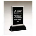 Rectangular Black Glass Award w/Black Piano Finish Base