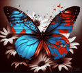 Red White And Blue Butterfly Paint By Numbers Kit