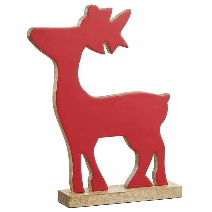 Reindeer - Mango Wood Enamel - Red - Findlay Rowe Designs