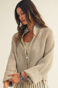 Relaxed zipper Knit Cardigan