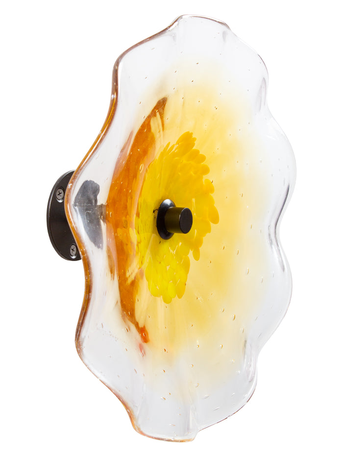 Ribera Hand Blown Art Glass Wall Decor - 12 Inch