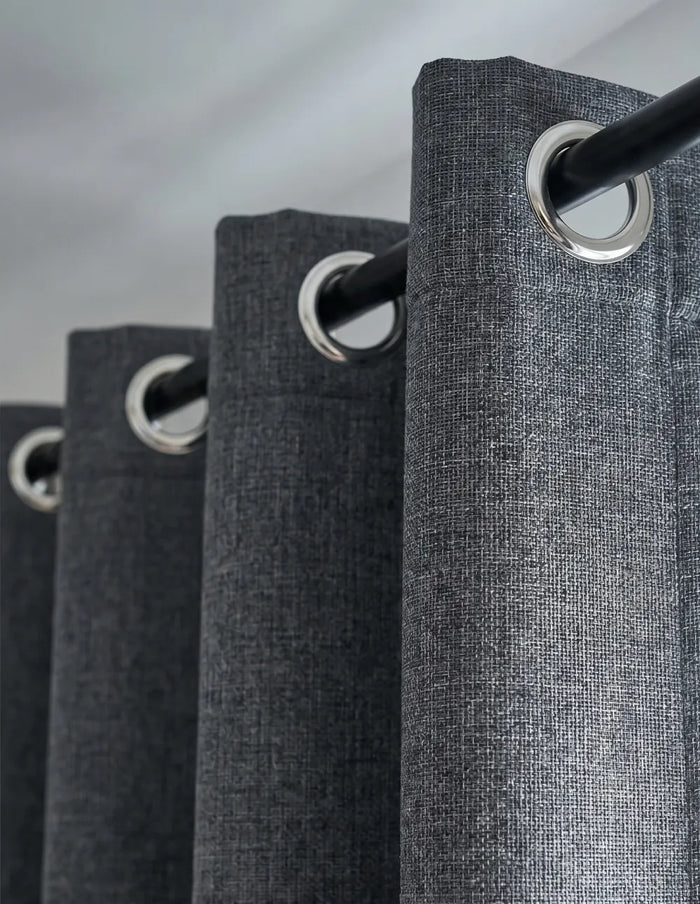 Rideau Occultant Monocouche Chiné - Gris Anthracite