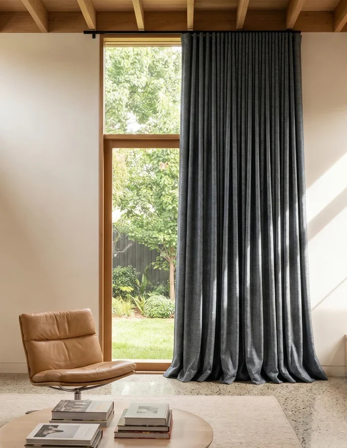 Rideau Occultant Monocouche Chiné - Gris Anthracite