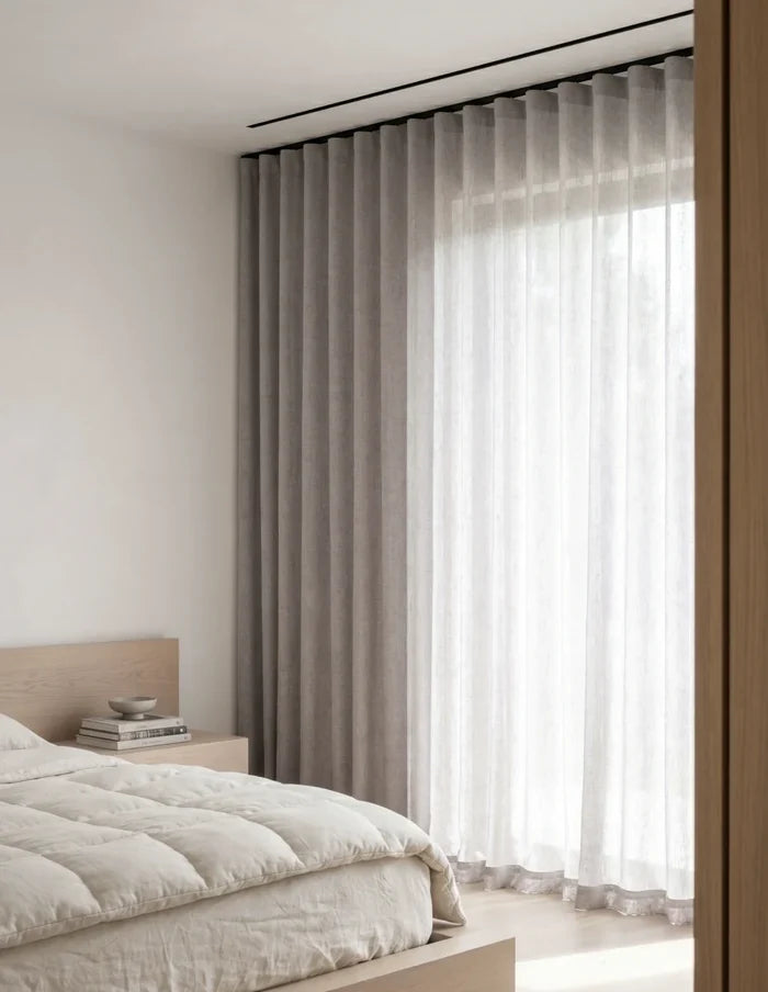 Rideau Tamisant | Effet Lin - Gris Mauve