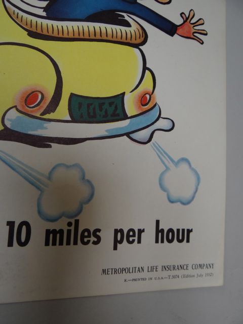 Road Safety Poster KEEP YOUR DISTANCE 1952