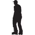 Roller Blade Silhouette Wall Decal Printed