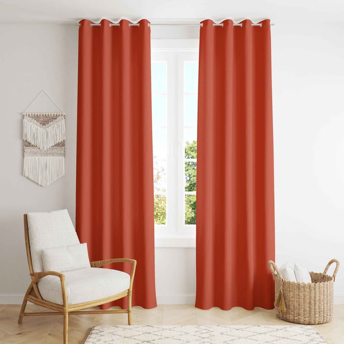 Room Darkening Thermal Insulated Eyelet Noise Reducing Blackout Curtain