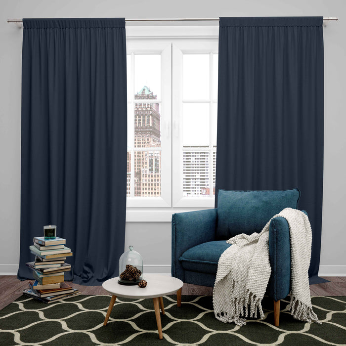 Room Darkening Thermal Insulated Rod Pocket Noise Reducing Blackout Curtain