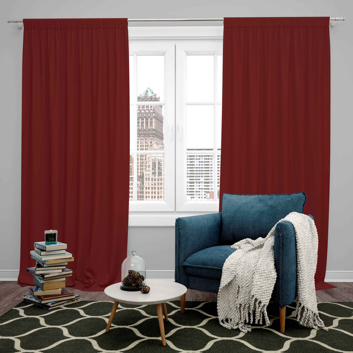 Room Darkening Thermal Insulated Rod Pocket Noise Reducing Blackout Curtain