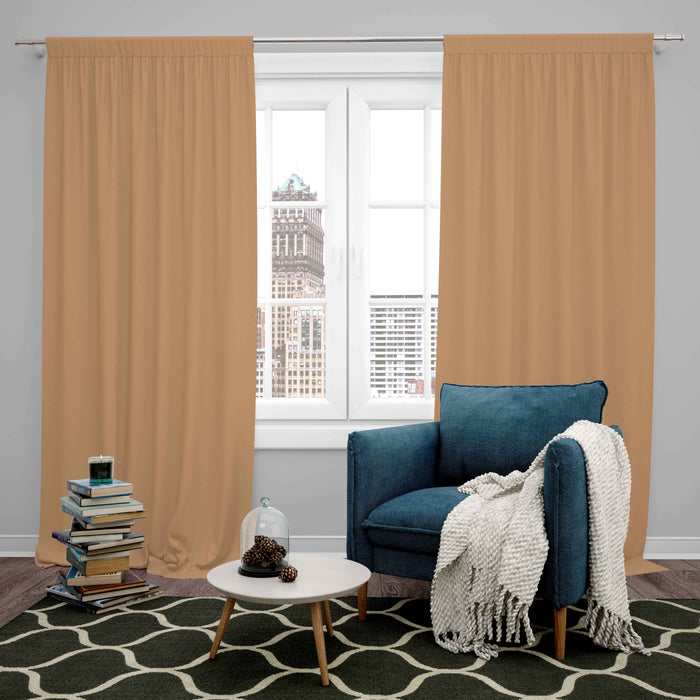Room Darkening Thermal Insulated Rod Pocket Noise Reducing Blackout Curtain