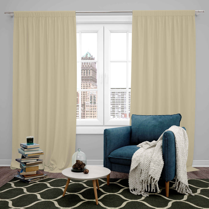 Room Darkening Thermal Insulated Rod Pocket Noise Reducing Blackout Curtain